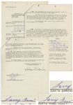 Larry Fine Contract Signed Three-Times With Comedy III Productions, Dated May 1959 -- Initialed in Several Places as Well -- 12pp. Measures 8.5 x 11 -- Very Good Condition